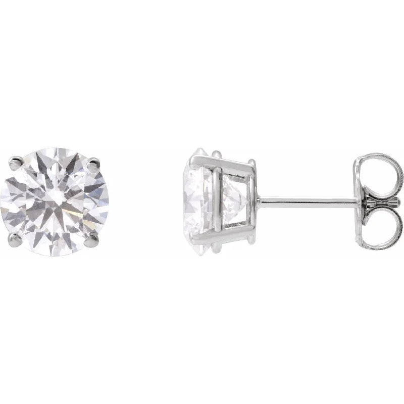 Stud Earrings with Star Motifs -14K Gold 3ct Lab-Grown Diamond Stud Earrings Clarity VS, Color F-G