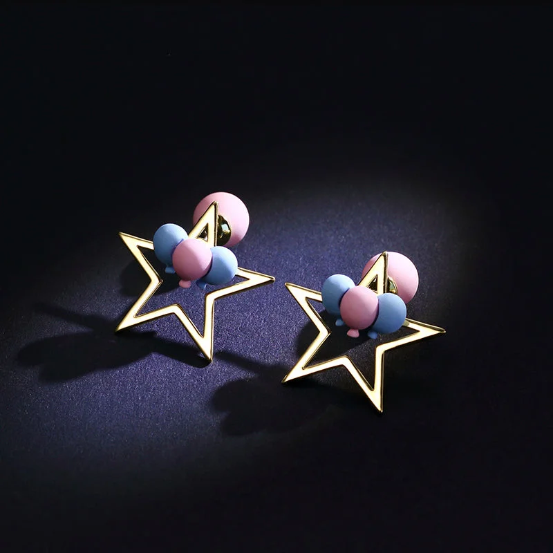 Hippie Stud Earrings with Beads -Designer Stars and Balloons Stud Earrings Fashion Jewelry Accessories Gift for Women