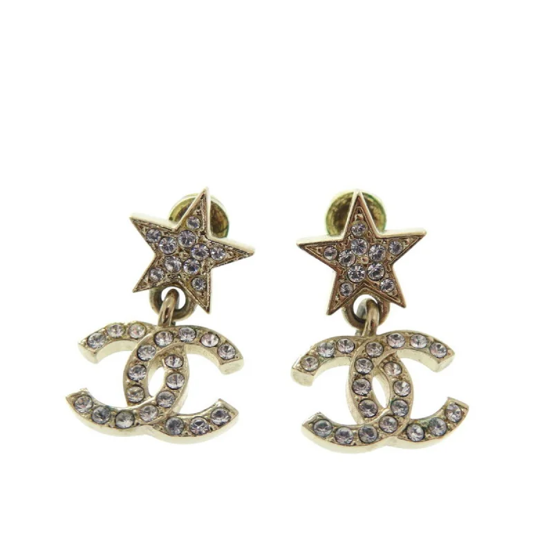 Stud Earrings with Crown Designs -Chanel   Plating Rhinestone Stud Earrings (Pre-Owned)