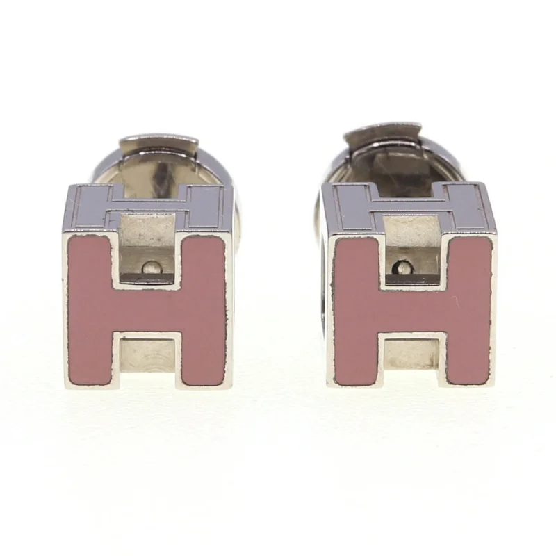 Stud Earrings with Keyhole Designs -Hermes pink  Metal Stud Earrings (Pre-Owned)