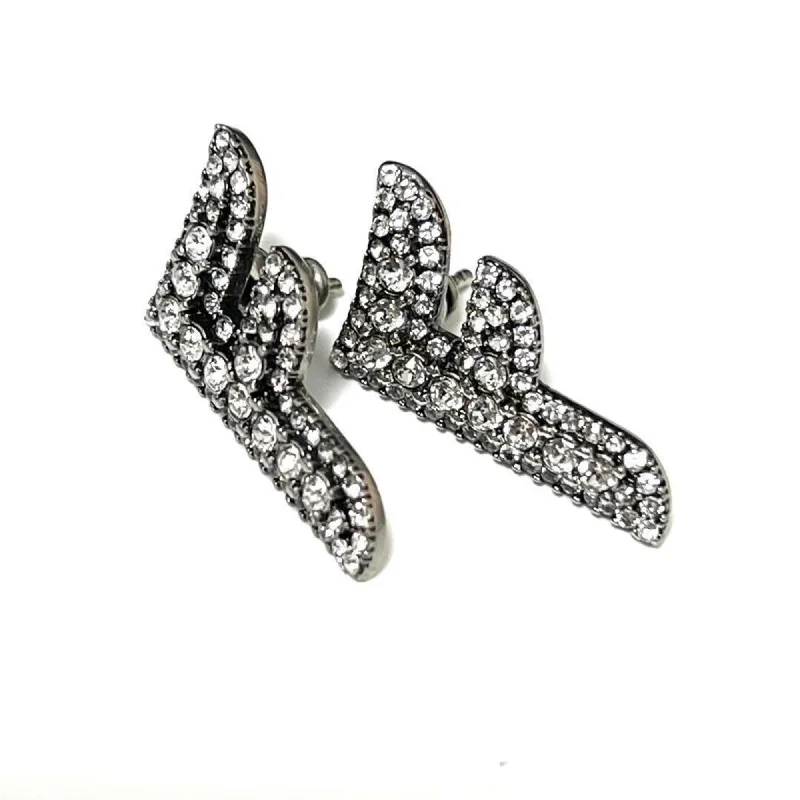 Stud Earrings for Mother's Day -Fendi Metal Rhinestone Stud Earrings (Pre-Owned)