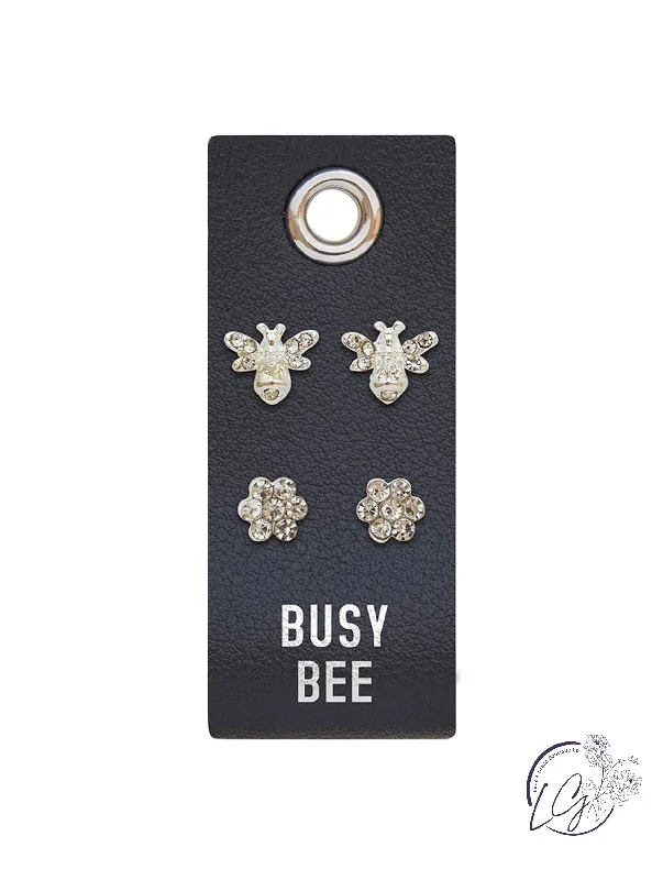 Stud Earrings for Beach Outfit -Silver Stud Earrings - Busy Bee