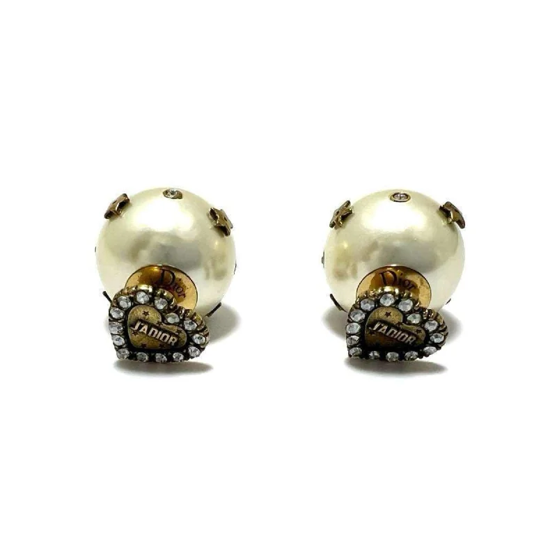 Stud Earrings for Anniversary -Christian Dior Metal Rhinestone Stud Earrings (Pre-Owned)