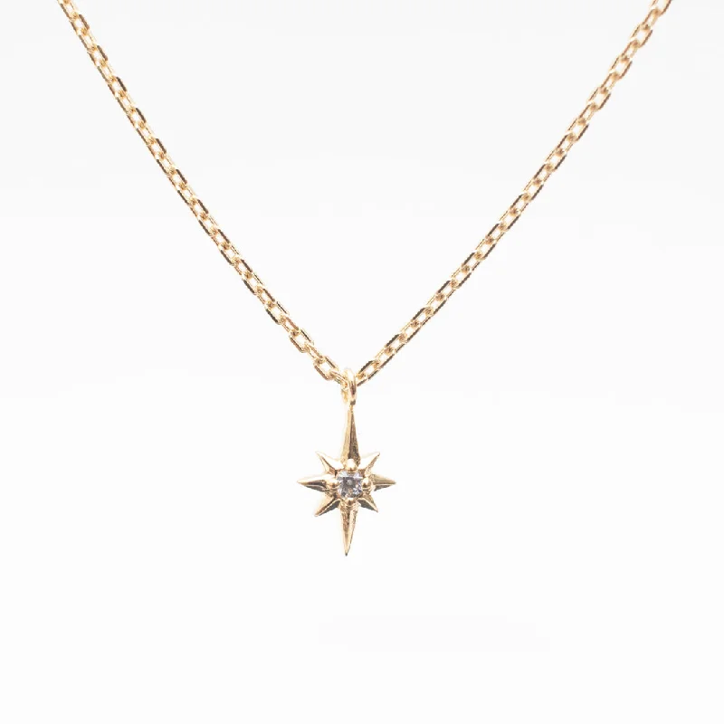 Unique necklaces and pendants with gemstones for a colorful and vibrant statement-Tiny Gold Vermeil North Star Necklace